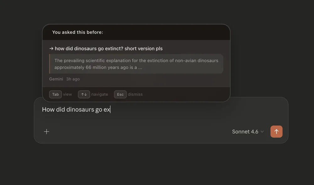 OogVault suggesting a previous answer while typing in a chat box